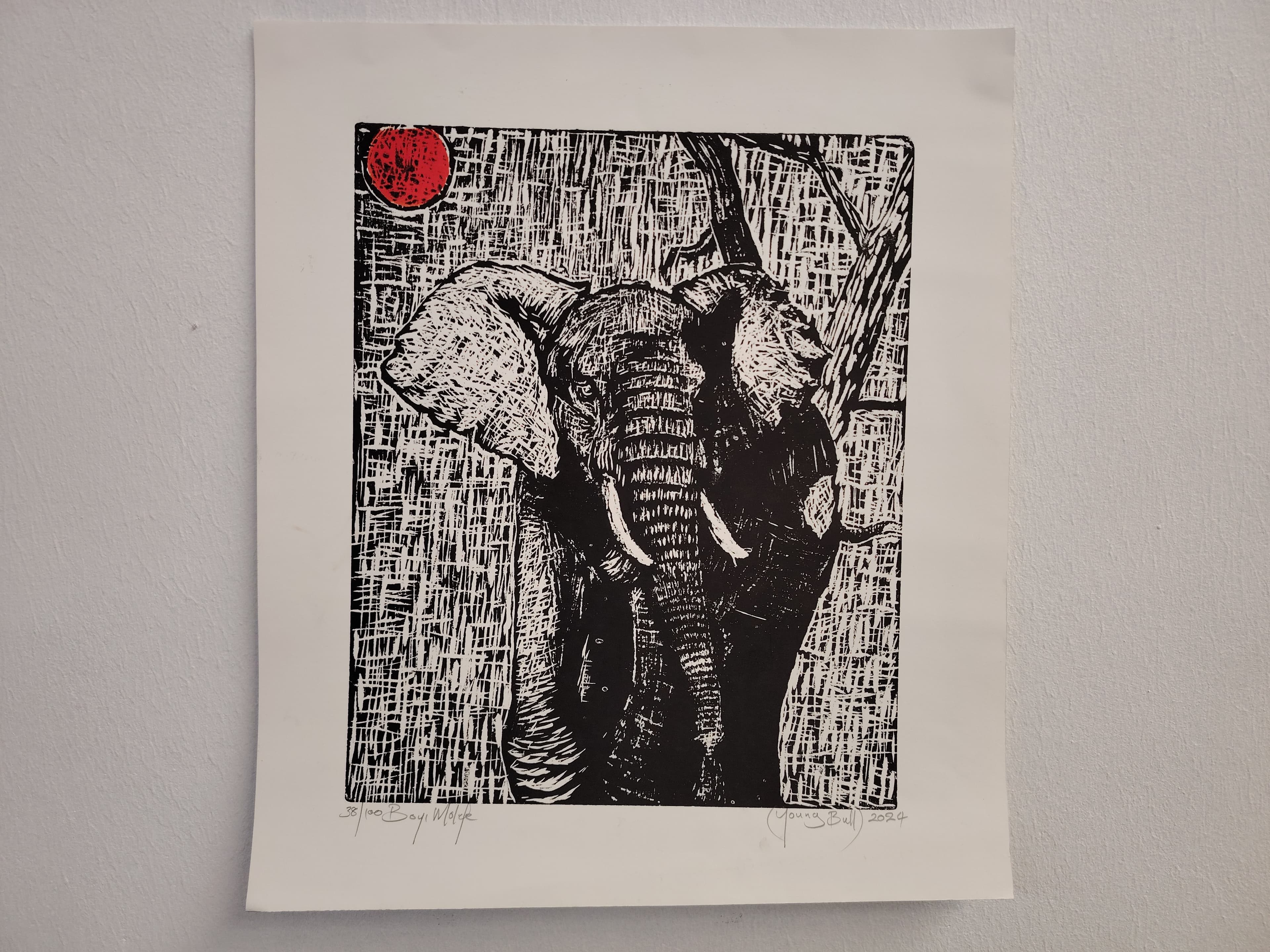 Elephant with Red Sun